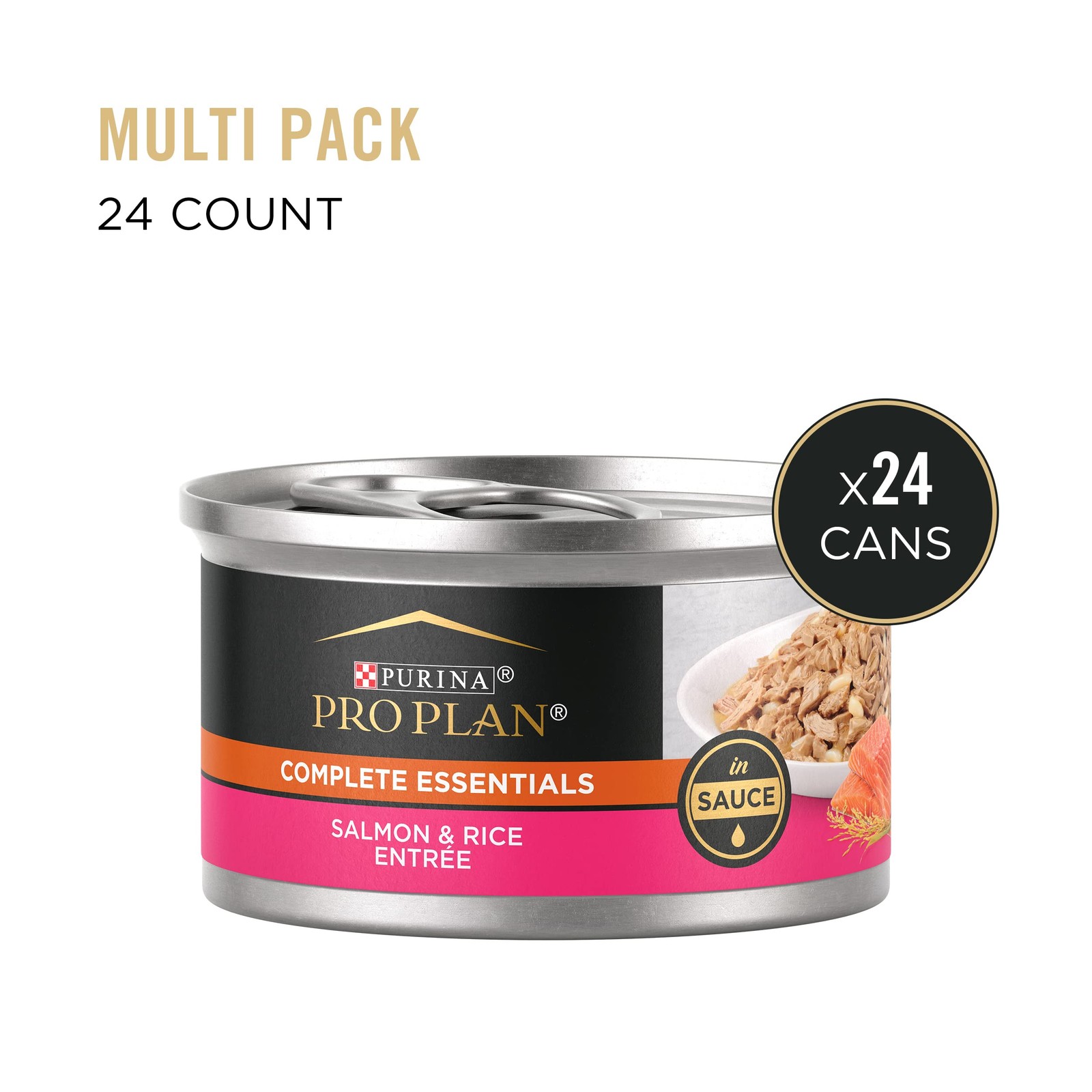Purina Pro Plan Gravy, Pate, High Protein 3 Ounce (Pack of 24), Salmon & Rice