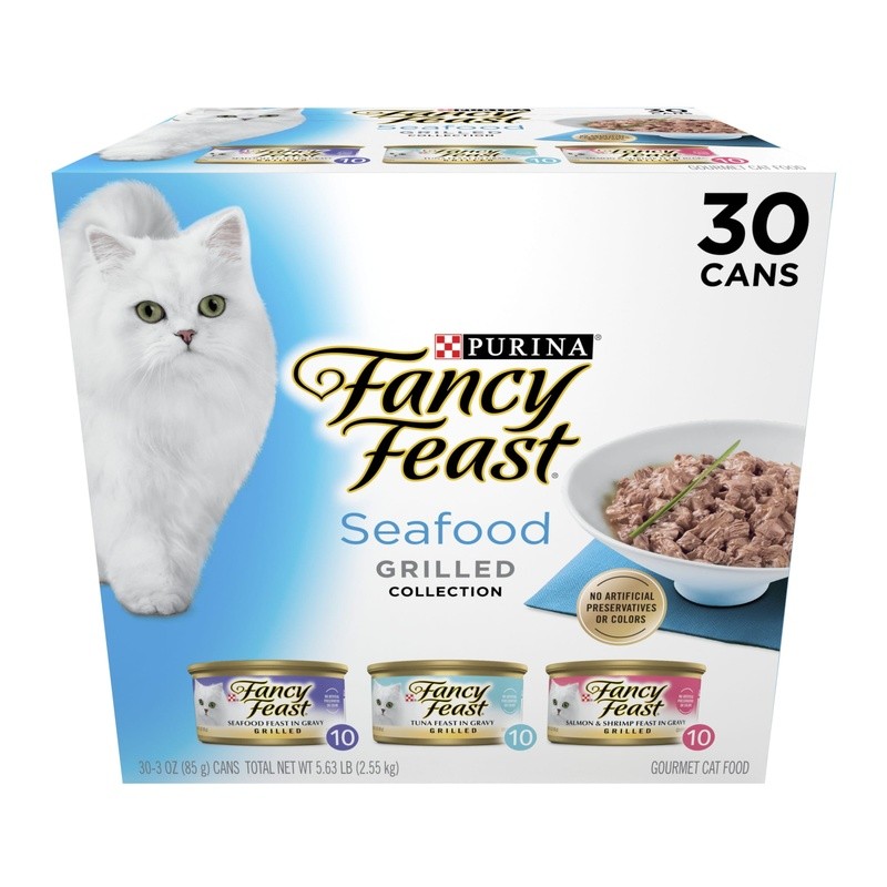 Gravy Wet Cat Food Variety Pack Seafood Tuna Salmon Complete Nutrition 30 Cans