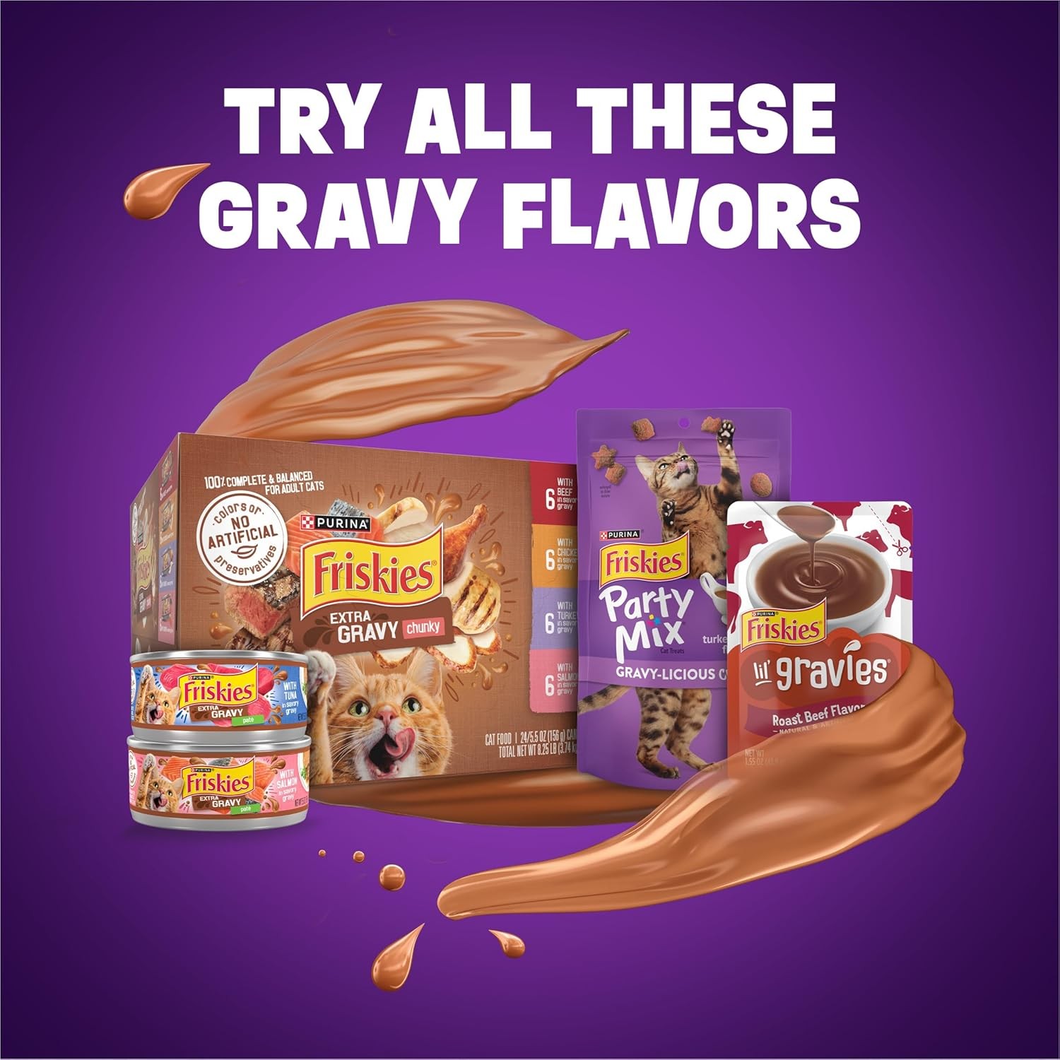Purina Dry Cat Food Gravy Swirl’D with Flavors of Chicken, Salmon and Gravy – 2