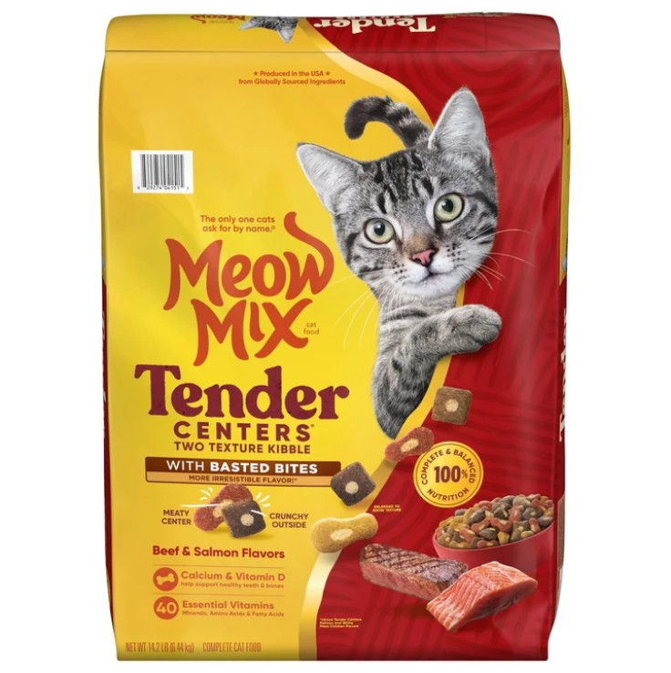 2 pack Meow Mix Tender Centers, Basted Bites Beef & Salmon, Dry Cat Food, 14.2lb