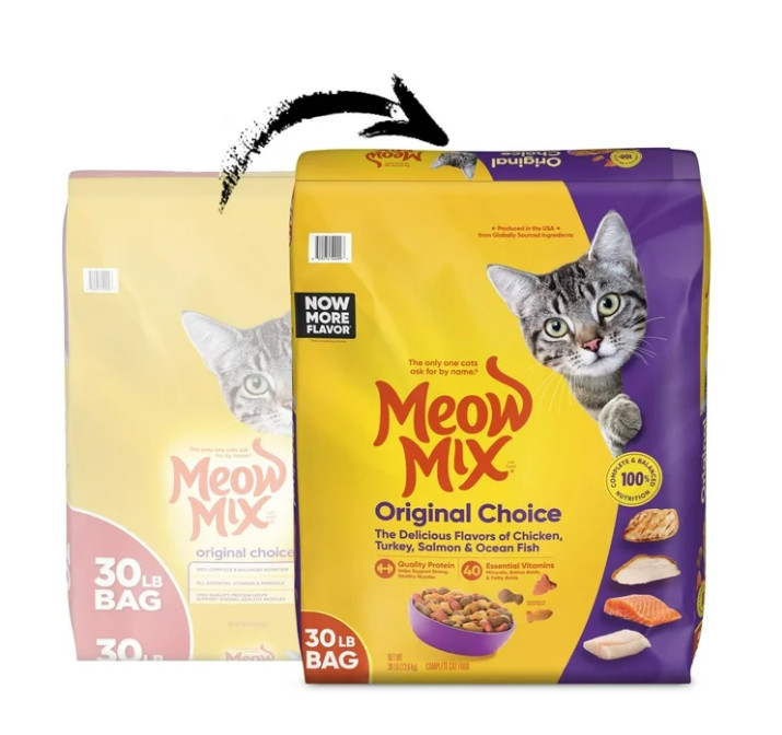 (3 pack) Meow Mix Original Choice Dry Cat Food, 30 lb