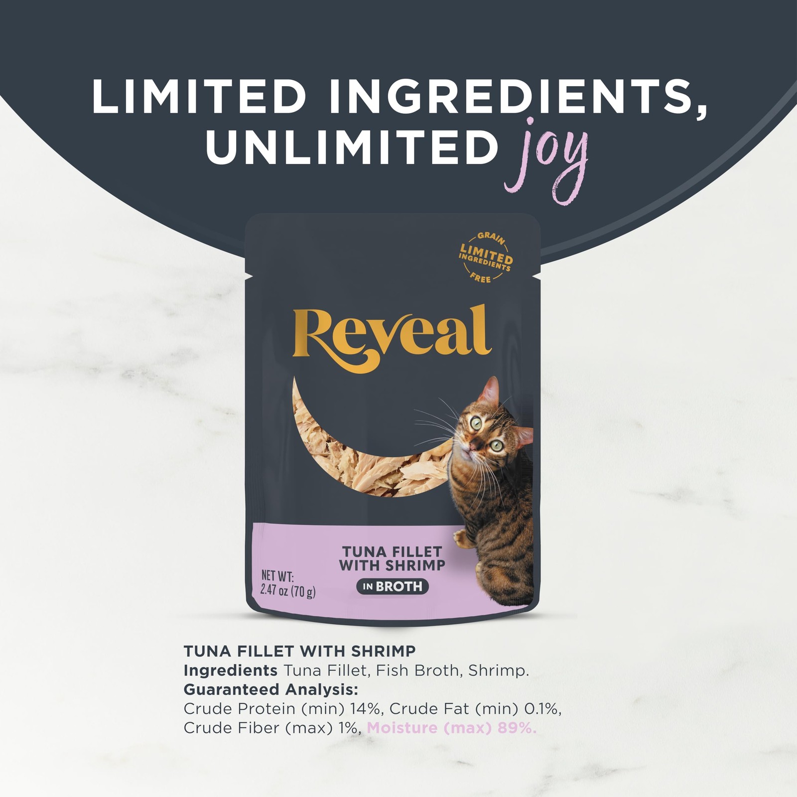Tuna Fillet with Shrimp Wet Cat Food in Broth 12pack High Protein, Limited In…