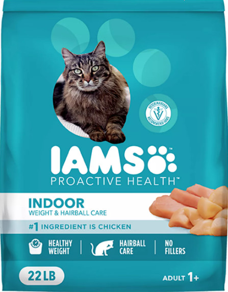 3 Pack, IAMS™ Proactive Health Indoor Adult Dry Cat Food Weight & Hairball,22 LB