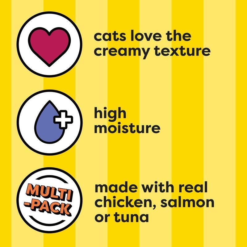 Squeezable Lickable Cat Treats Creamy Puree Chicken Salmon Tuna 24 Pack Pets New