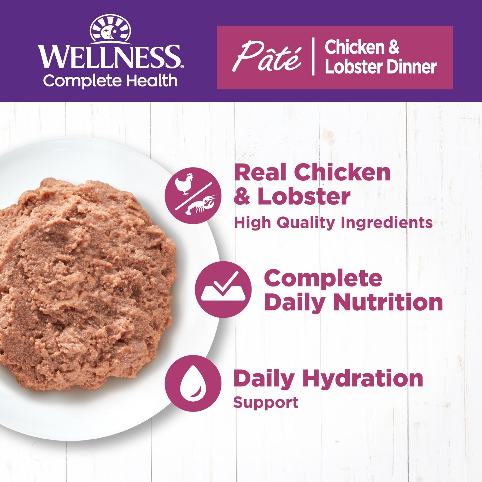 Wellness Complete Health Wet Cat Food Chicken Lobster 12ct…(wa)