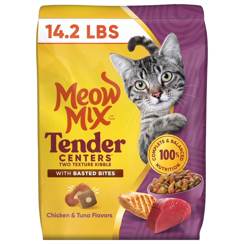 Tender Centers Dry Cat Food Basted Bites Chicken Tuna 14.2lb Kibble Nutrition US