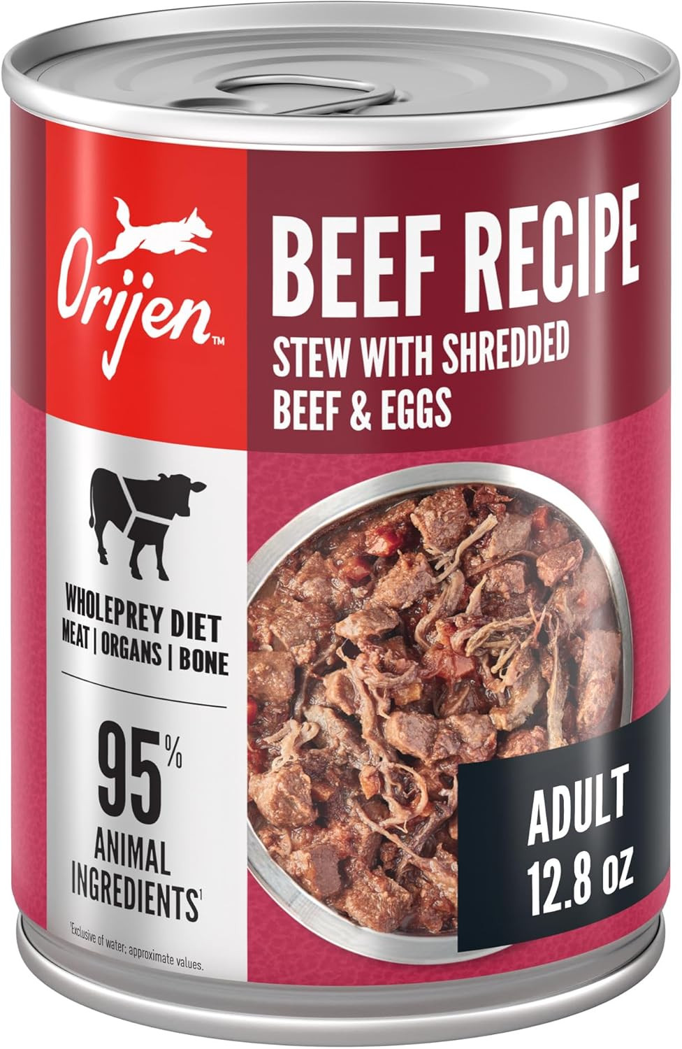 ORIJEN Real Meat Shreds Wet Dog Food Beef Stew Recipe 12.8Oz Cans (12 Count)