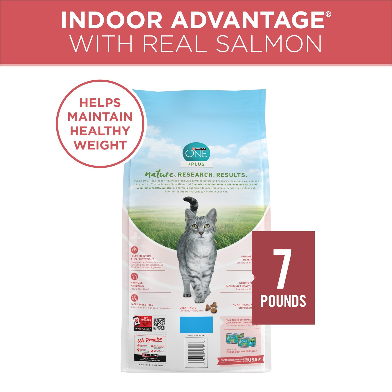 Purina ONE Natural Low Fat, Indoor Dry Weight 7 Pound (Pack of 1), Other