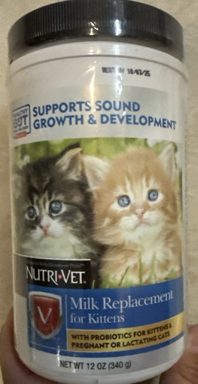 Sealed Nutri-Vet Milk Replacement For Kittens, Powdered Milk, 12oz *BB: 10/2025