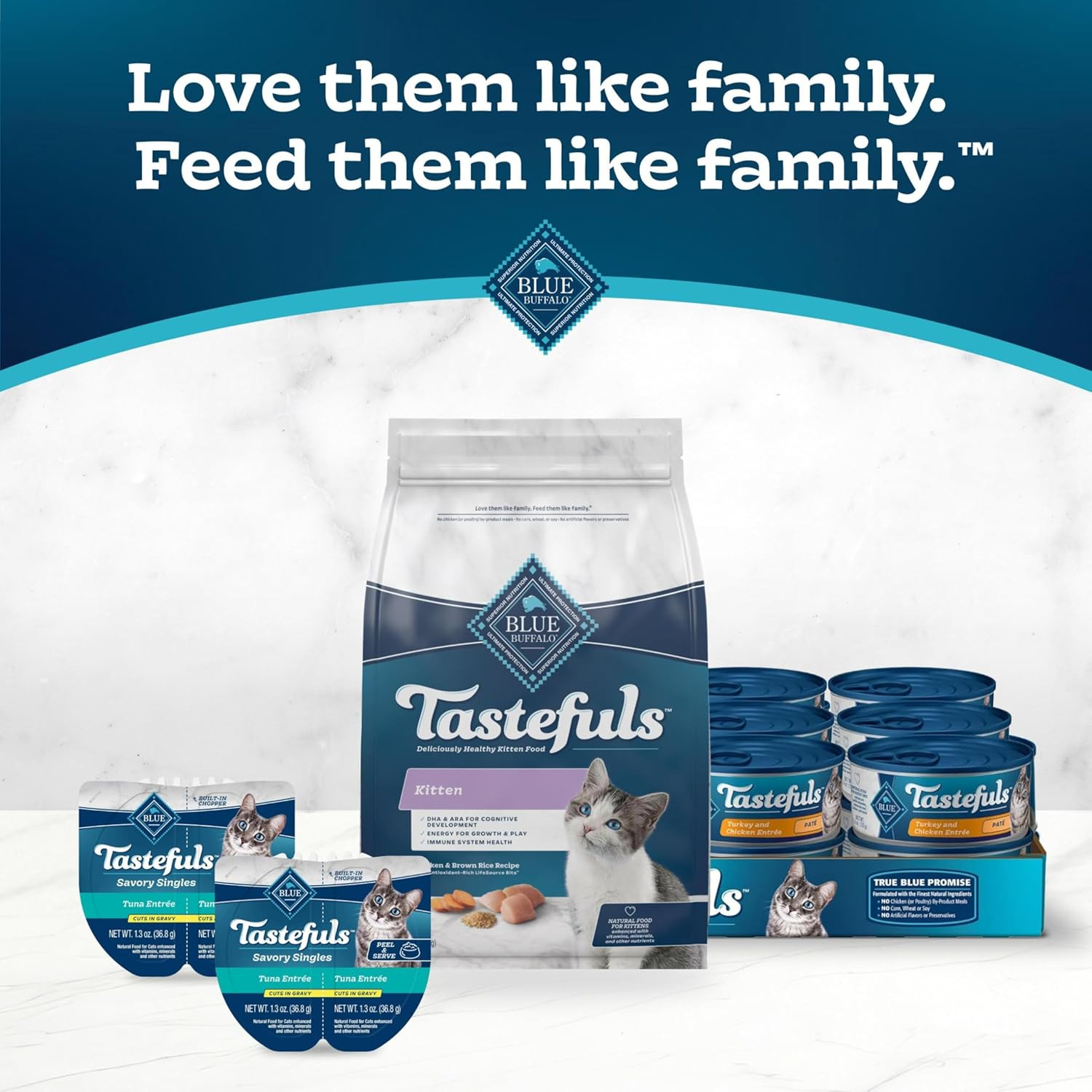 Tastefuls Kitten Food With DHA Dry Cat Food Made in the USA with Natural Ingredi