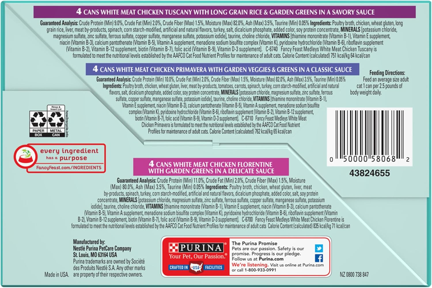 Purina Wet Cat Food Variety Pack, Medleys White Meat Chicken in Sauce Collectio
