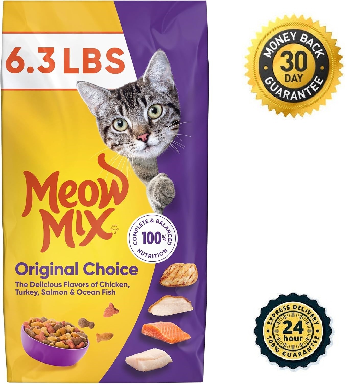 Meow Mix Original Choice Dry Cat Food, 6.3 Pound Bag