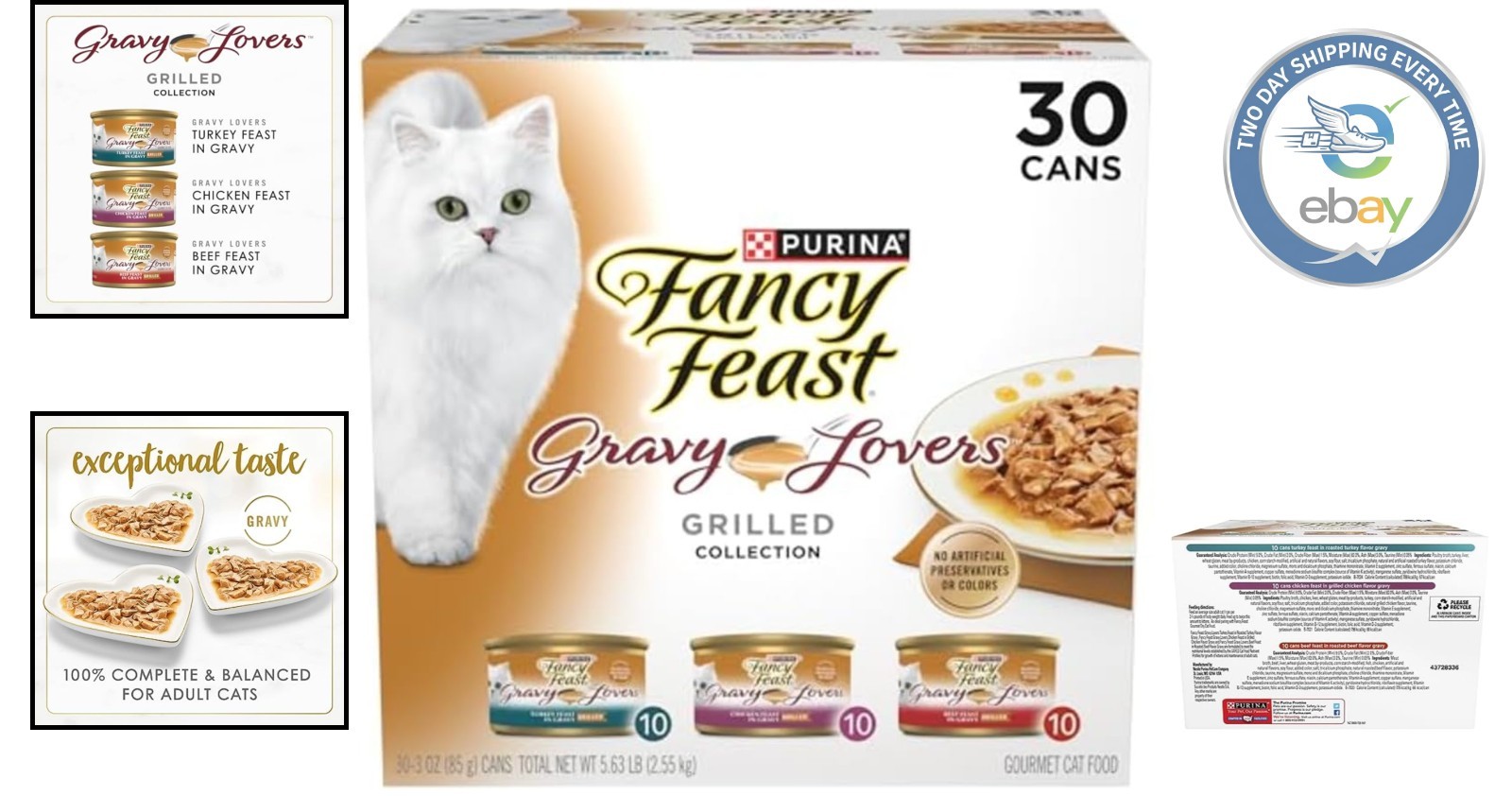 Healthy & Delicious Purina Gravy Lovers Wet Cat Food – All Life Stages, 30 Cans