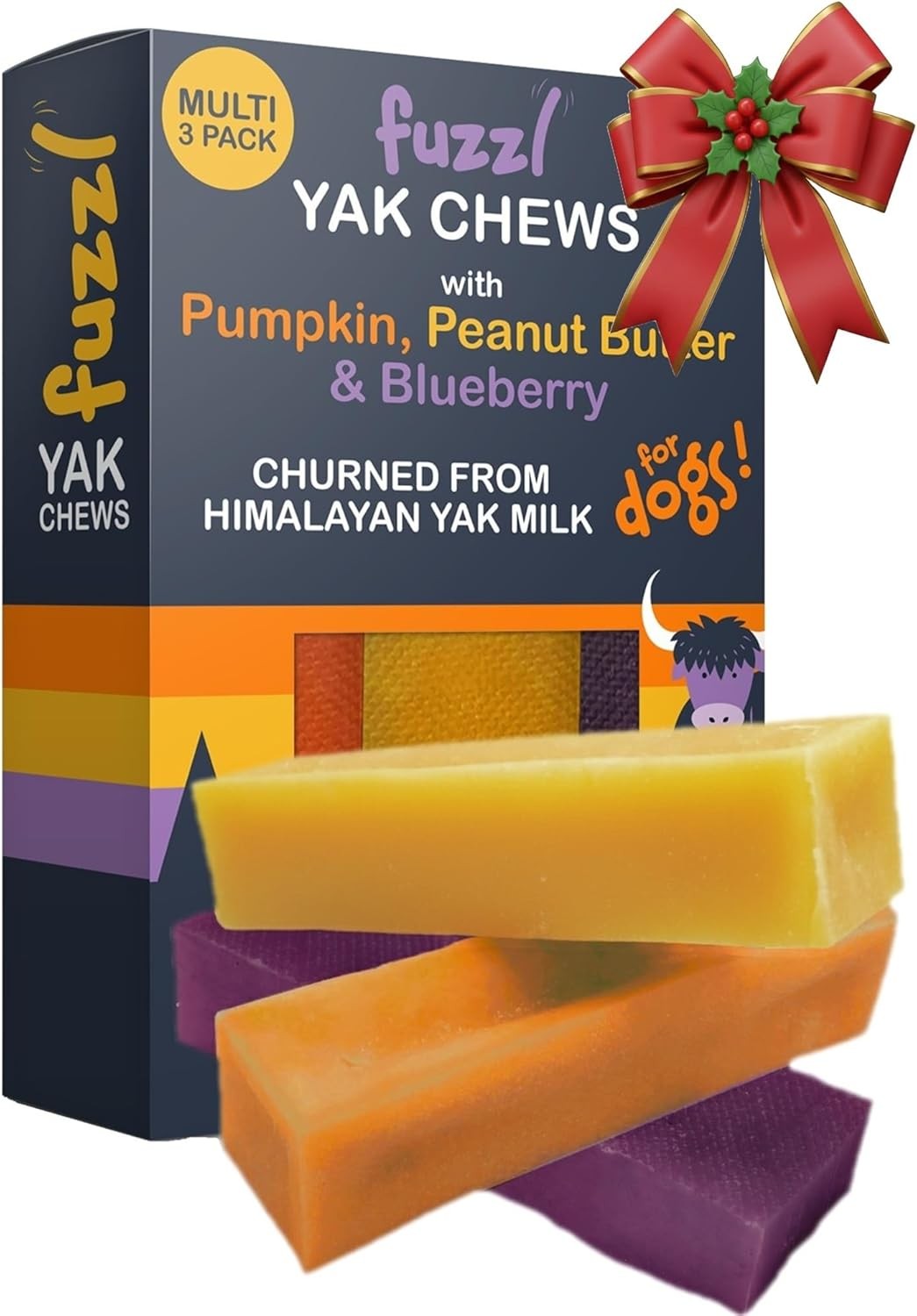 Yak Cheese Chews Blueberry, Peanut Butter, Pumpkin Medium Pack 3 – Himalayan Yak