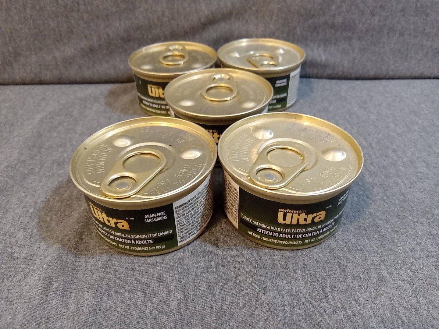 Ultra Wet Cat Food Turkey Salmon Duck Pate Lot Of 5 Kitten To Adult 3 Oz