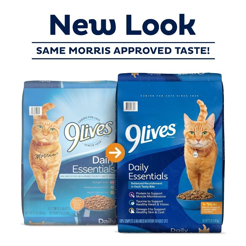 Daily Essentials Chicken, Beef & Salmon Flavor Dry Cat Food – 12lbs