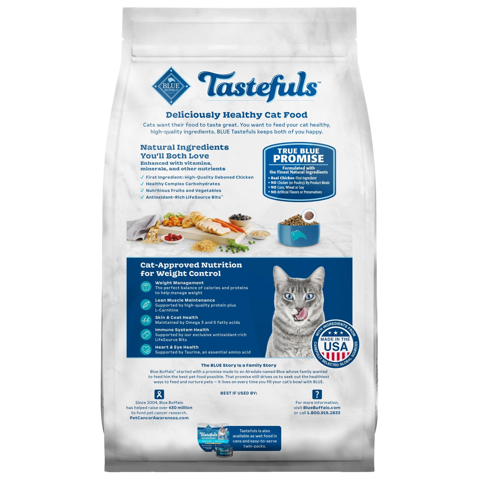 Blue Buffalo Tastefuls Adult Dry Cat Food for Weight 3 Pounds (Pack of 1)