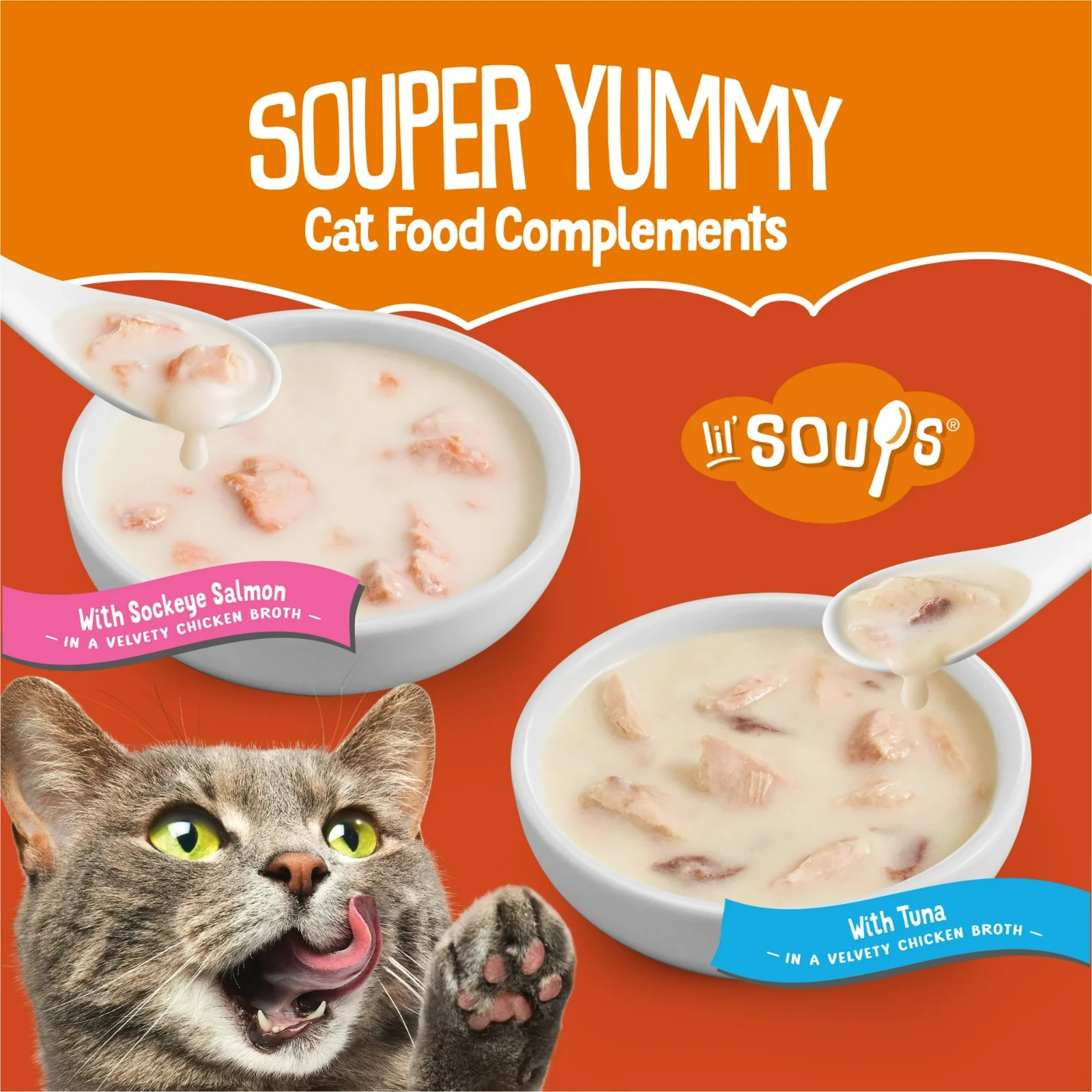 Purina Friskies Lil’ Soups Salmon and Tuna for Cats Variety Pack 1.2oz Cups 36ct