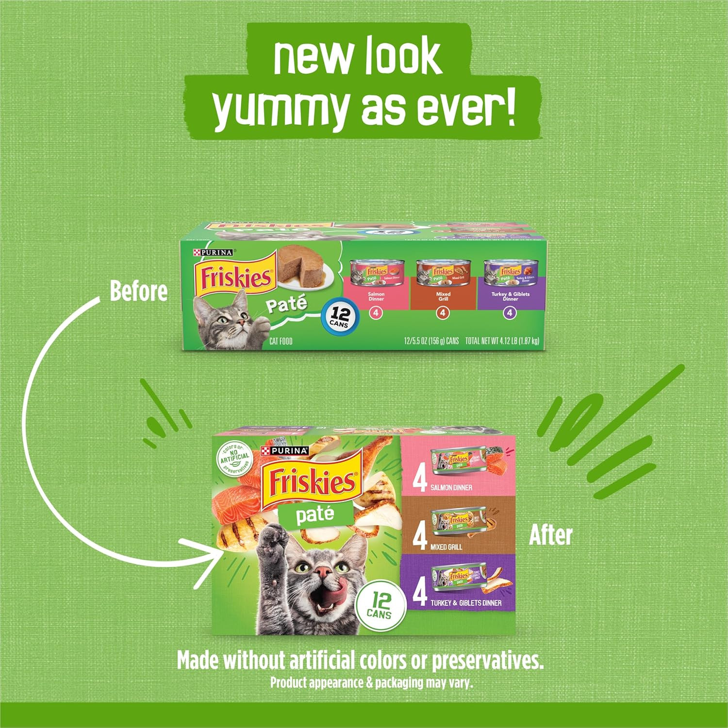 Purina Wet Cat Food Pate Variety Pack Salmon Dinner, Turkey and Giblets Dinner