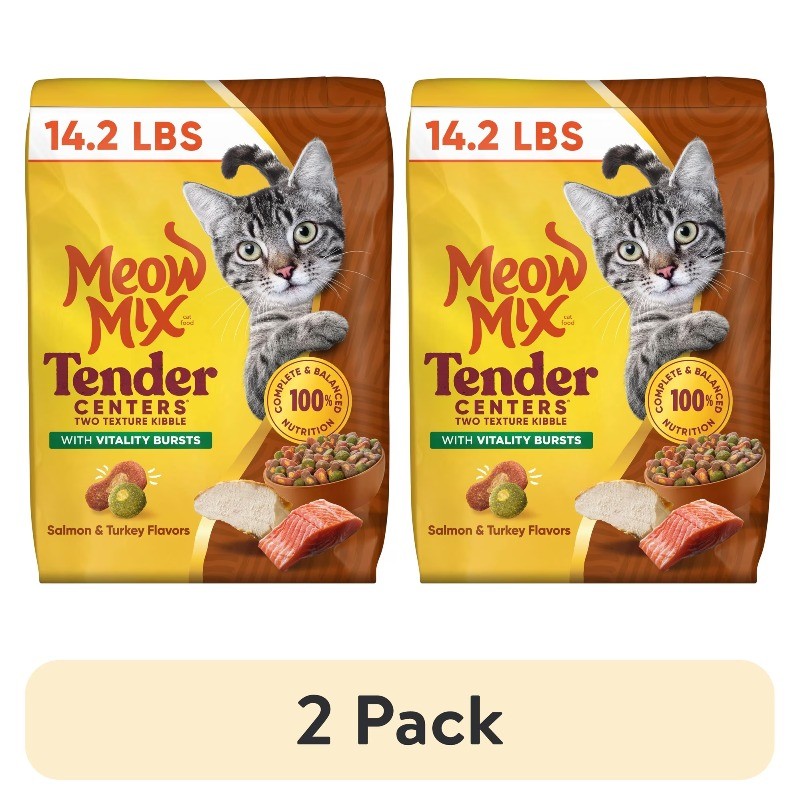 🐱 Meow Mix Tender Centers Salmon & Turkey Flavor Dry Cat Food 🐱2* 14.2 lb