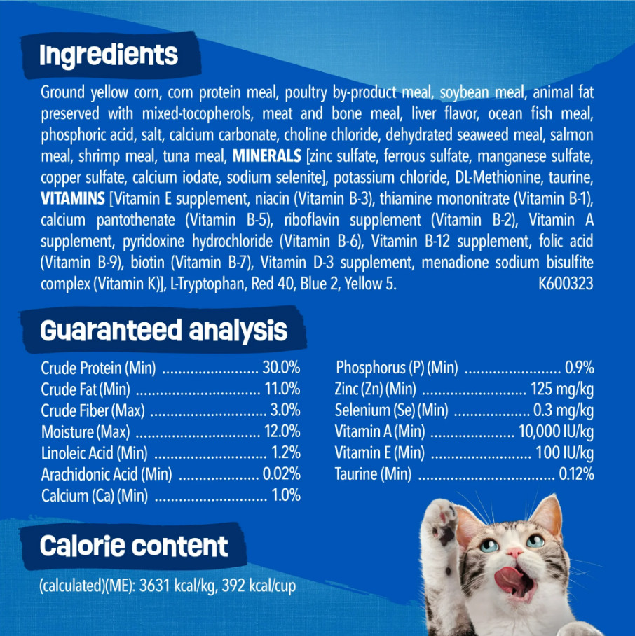 (3 Pack) Friskies Seafood Sensations Salmon Tuna & Shrimp Dry Cat Food, 30 lb