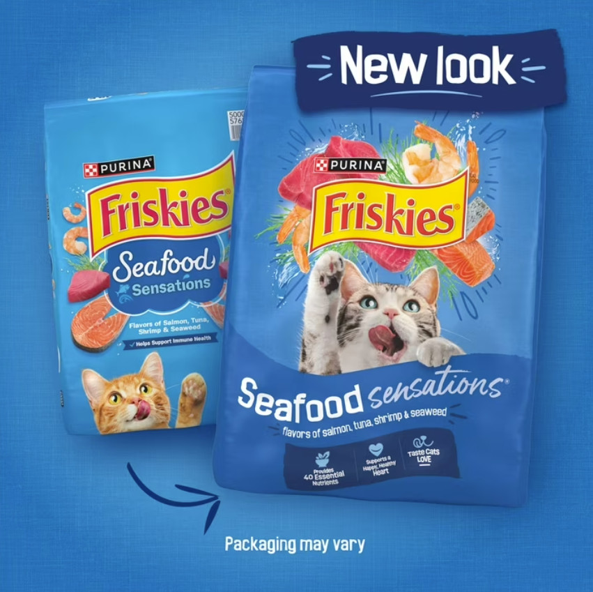 (2 pack) Purina Friskies Dry Cat Food Seafood Sensations, 30 lb Bag