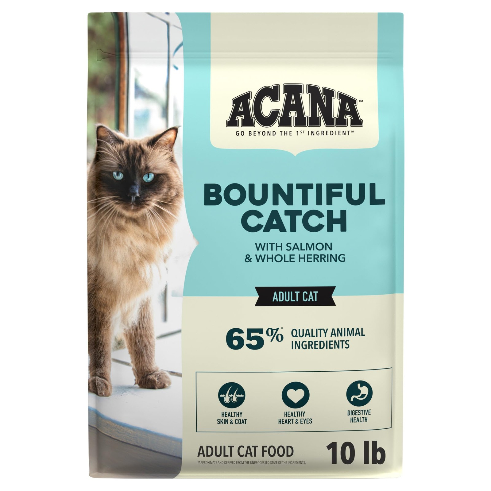 ACANA Dry Cat Food Bountiful Catch Salmon Catfish 10 Pound (Pack of 1), Teal