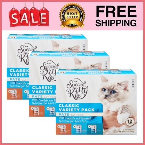 3 Box Special Kitty Classic Variety Pack Pate Cat Food, 13 oz Cans, 12 ct Box
