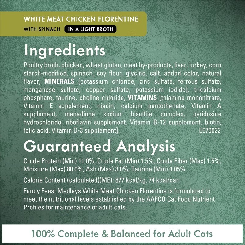 Purina Medleys Gourmet Tuna,Chicken,Turkey in Sauce Florentine Wet Cat Food