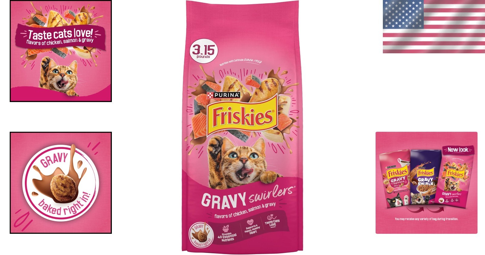 Allergen-Free Chicken & Salmon Dry Cat Food – Purina Gravy Swirlers 3.15 lb Pack