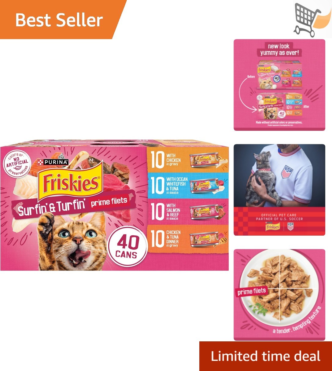 Wet Cat Food Variety Pack 40 Cans 5.5oz High Protein Real Meat No Artificial …