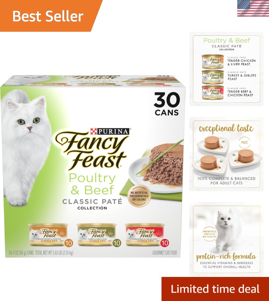 Poultry & Beef Feast Classic Pate Collection – 30 Pack