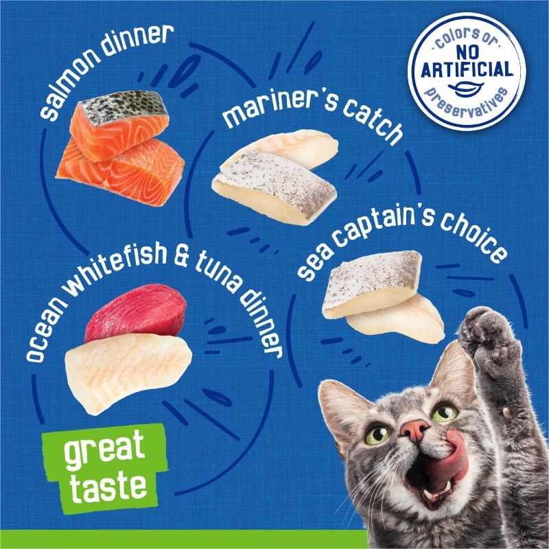 Wet Cat Food Seafood Fish Flavor Favorites – 5.5oz/32ct Variety Pack