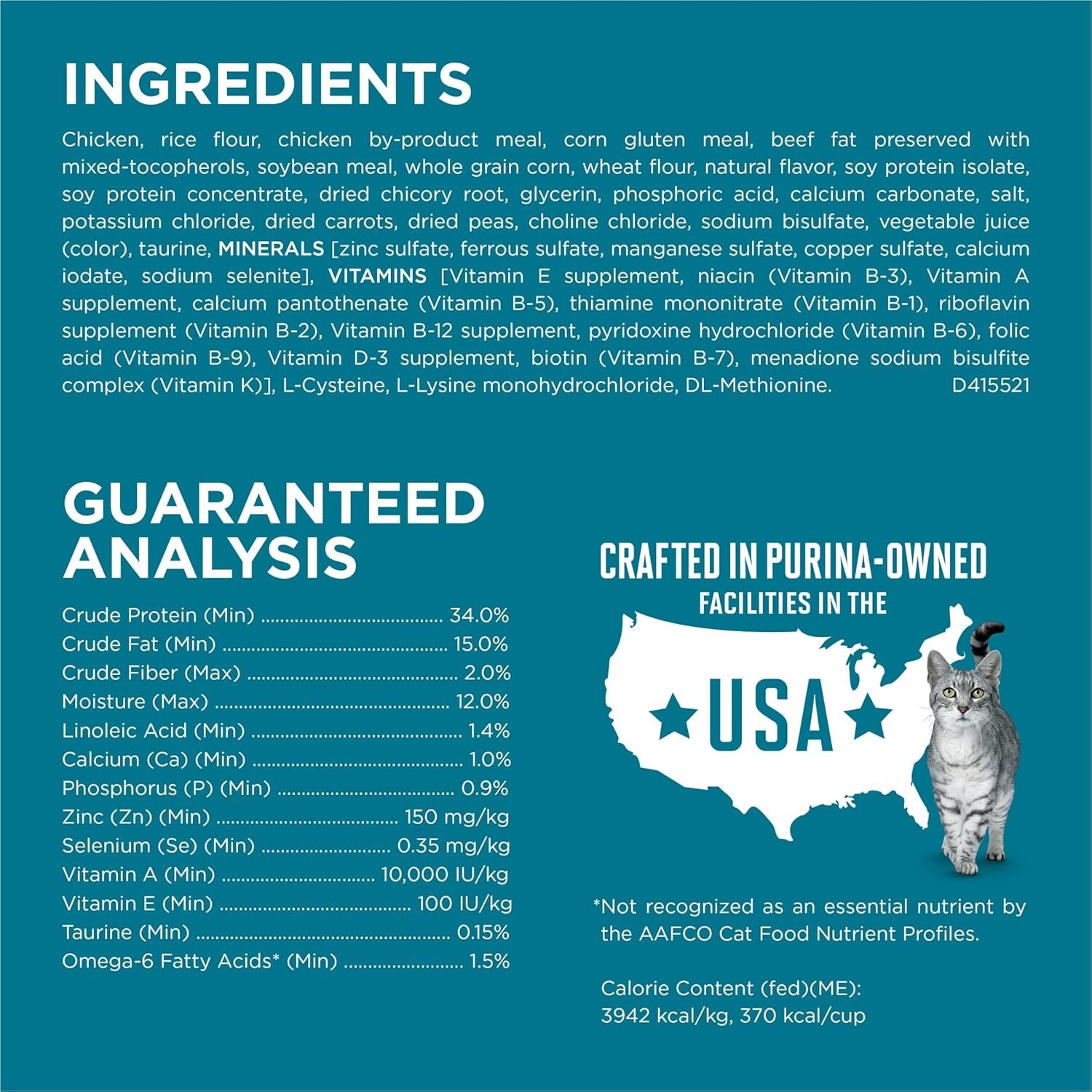 Purina ONE Tender Select Blends Dry Cat Food, Chicken, 22 lb Bag
