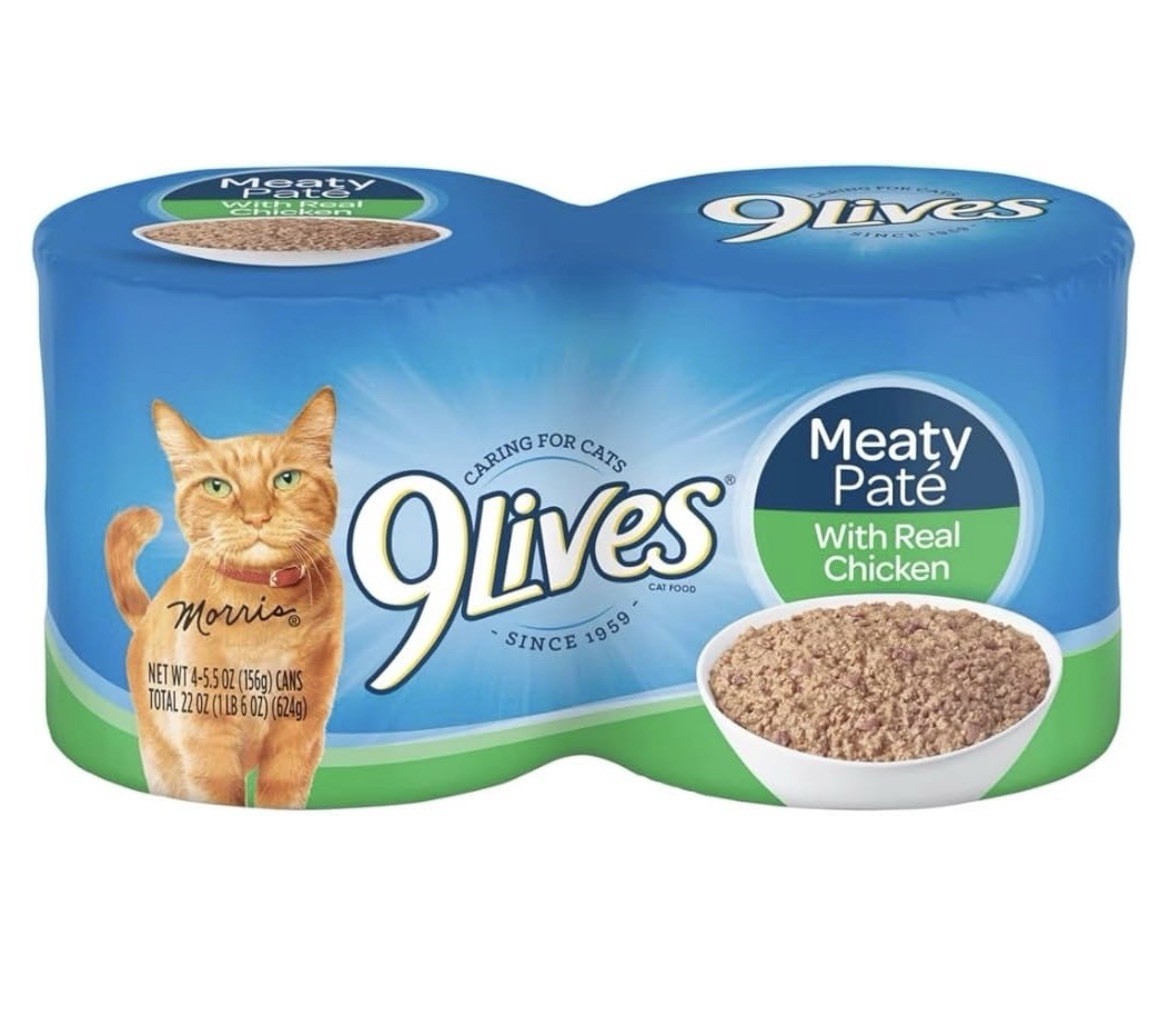 9Lives Meaty Paté Real Chicken Wet Cat Food 6 Cans 5.5 oz Each
