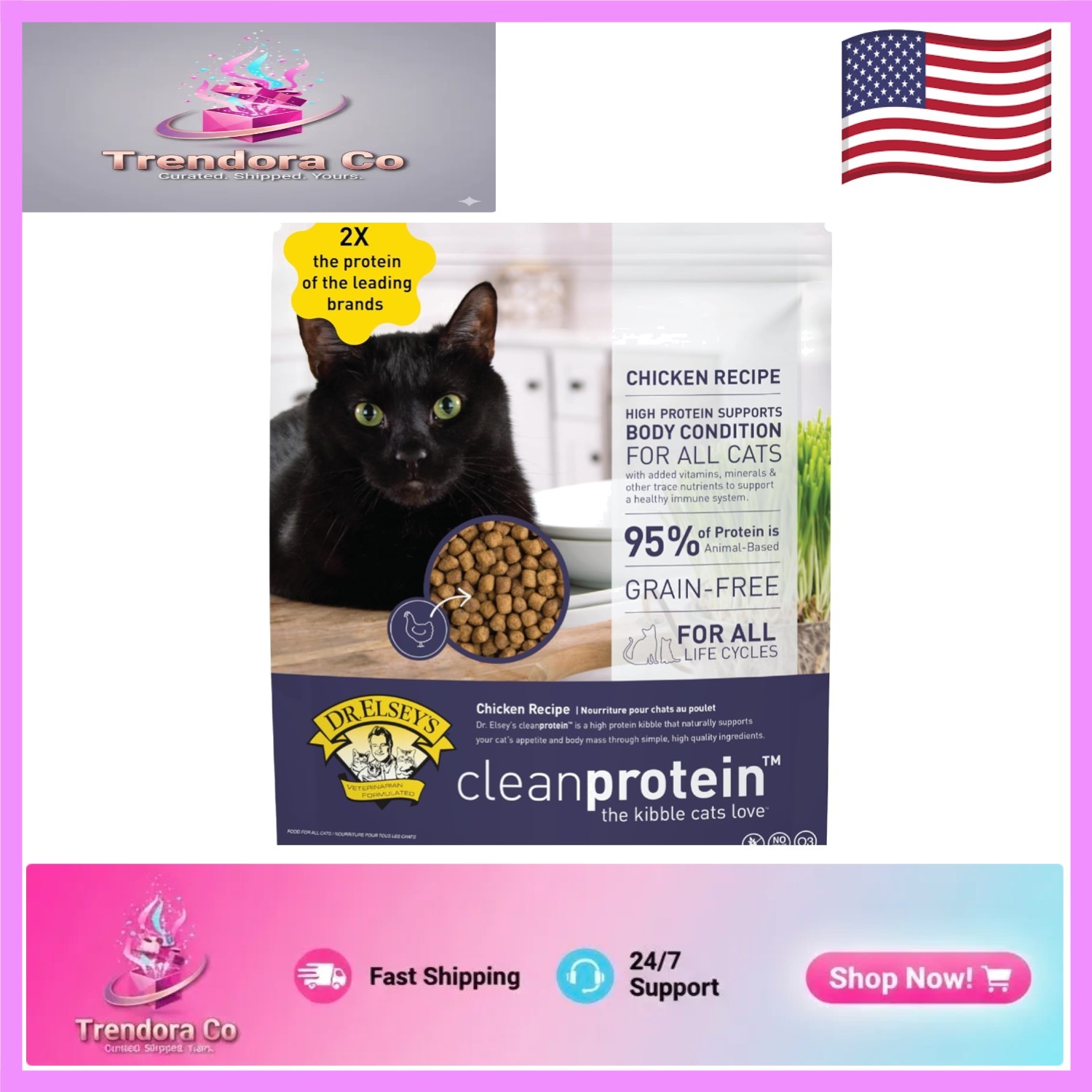 2 lb CleanProtein Chicken Kibble for All Life Stages – Healthy Feline Diet