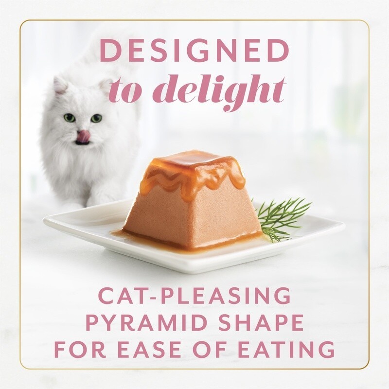 4 Pack Wet Cat Food Mousse Salmon Gravy Pate All Breeds Easy Serve 2oz Tubs New