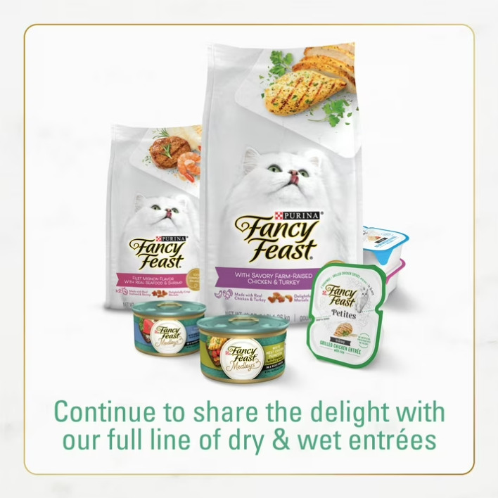 3 Bag Purina Fancy Feast Dry Cat Food with Ocean Fish and Salmon, 7 lb Bag