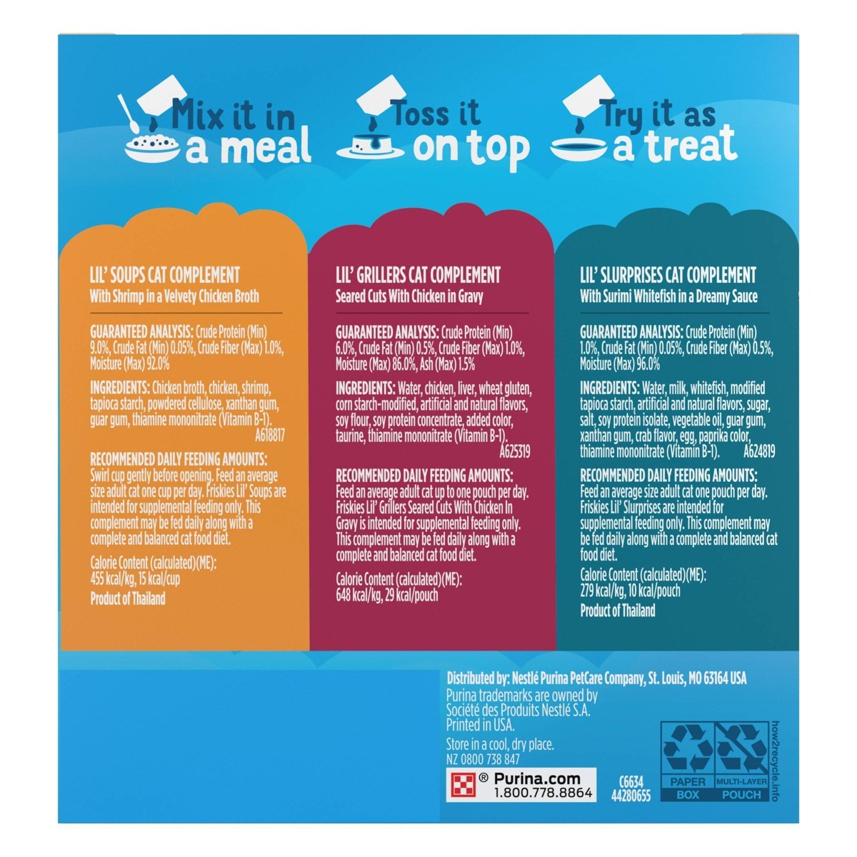 Lickable Chicken and Shrimp Flavor Topper Variety Pack Wet Cat Food – 10.3oz