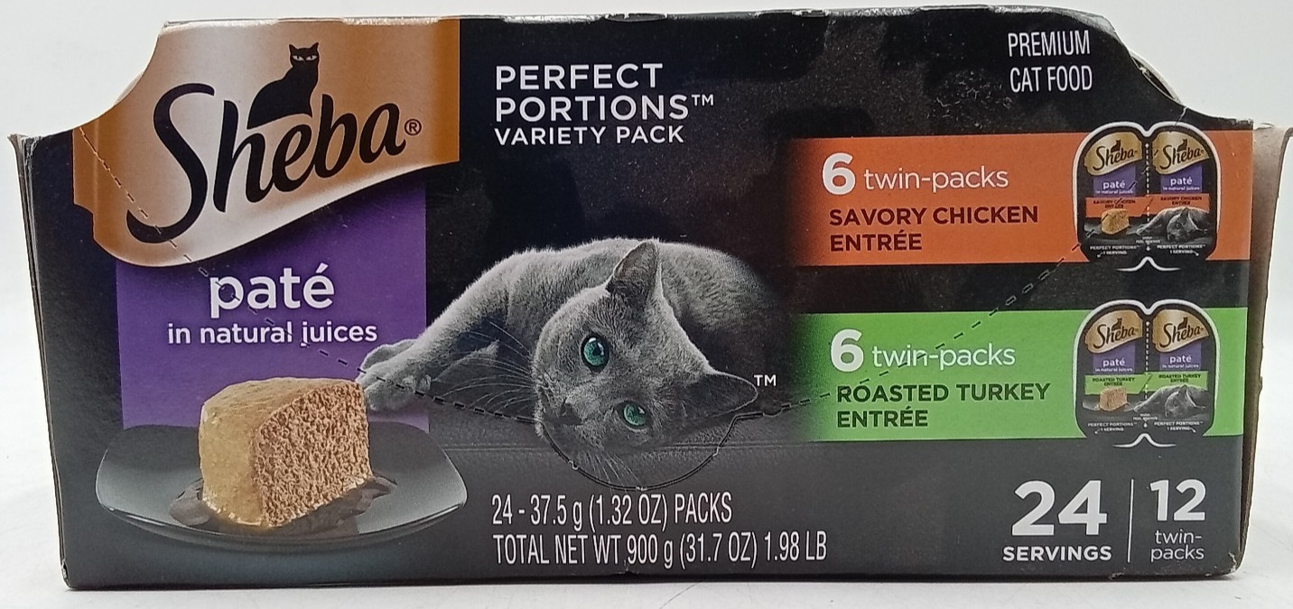 Sheba Perfect Portions Wet Cat Food Pate 2.6 oz. 24ct Exp 10/27
