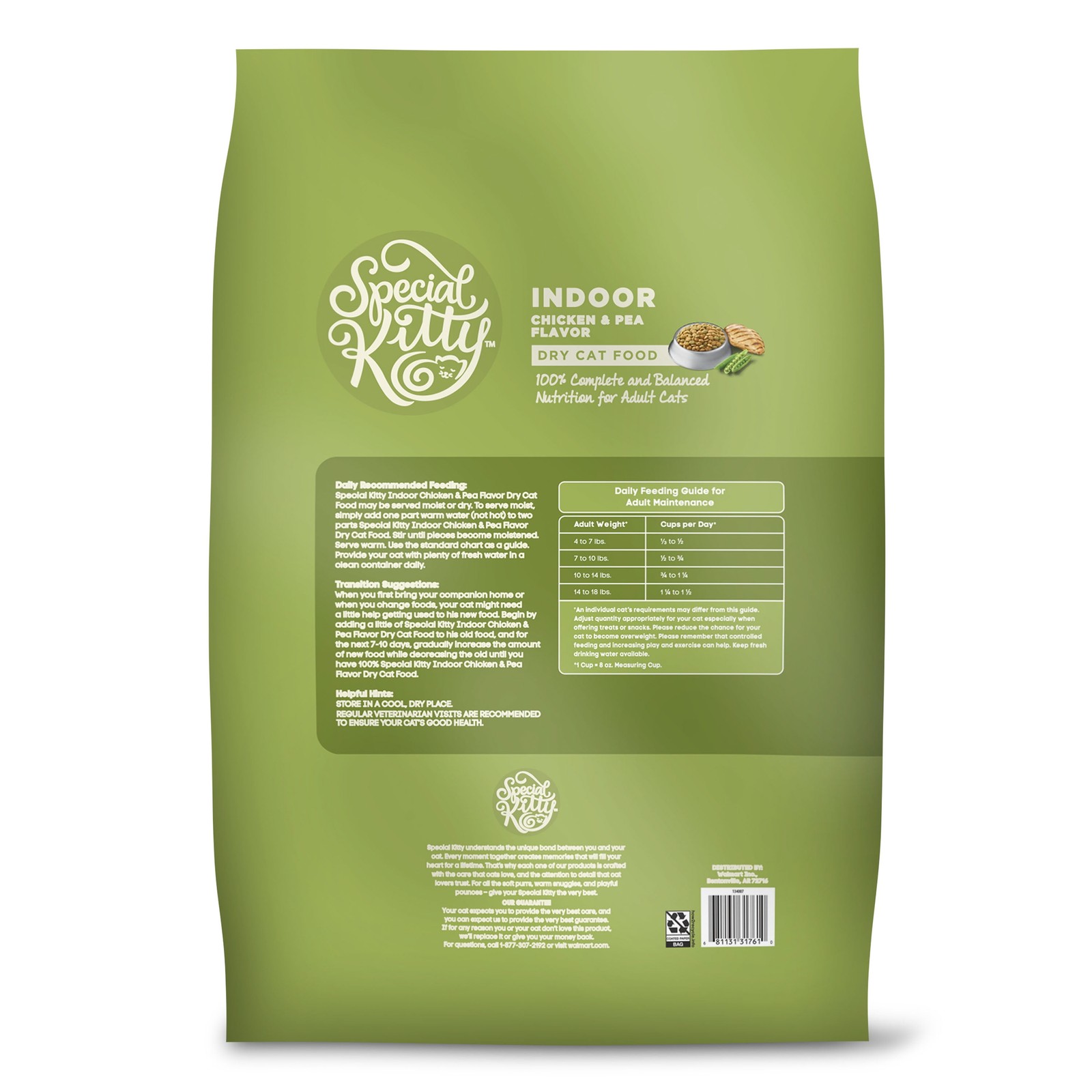 Indoor Formula Chicken & Pea Flavor Dry Cat Food, 16 Lb Bag