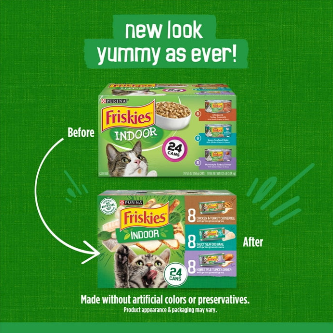 (2 pack) Friskies Indoor Variety Pack Canned Cat Food, 5.5-oz, case of 24