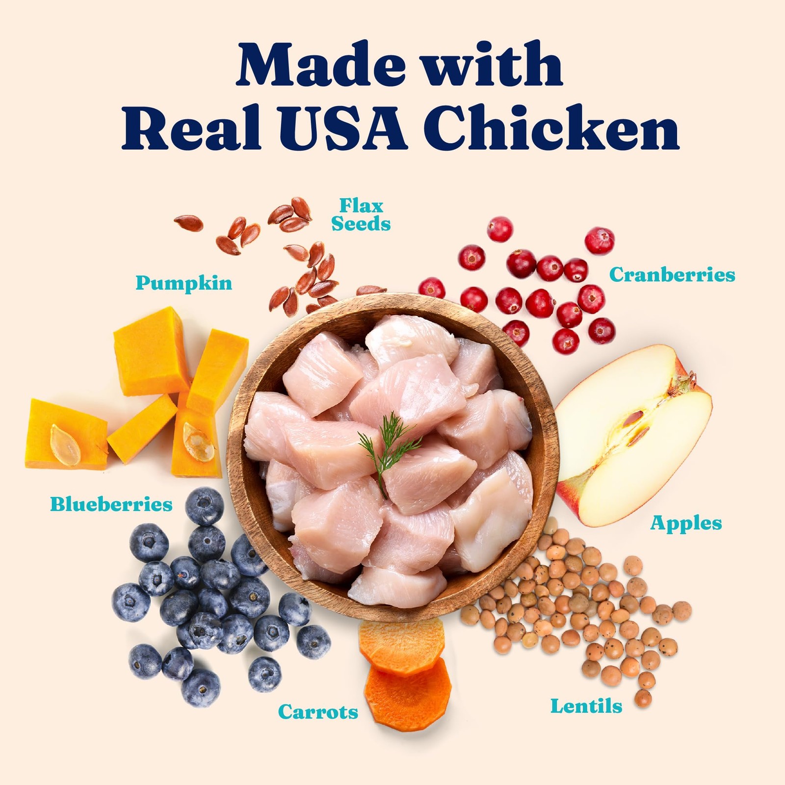 Grain Free Indoor Cat Dry Food Chicken Kibble Probiotics 3 lb Bag