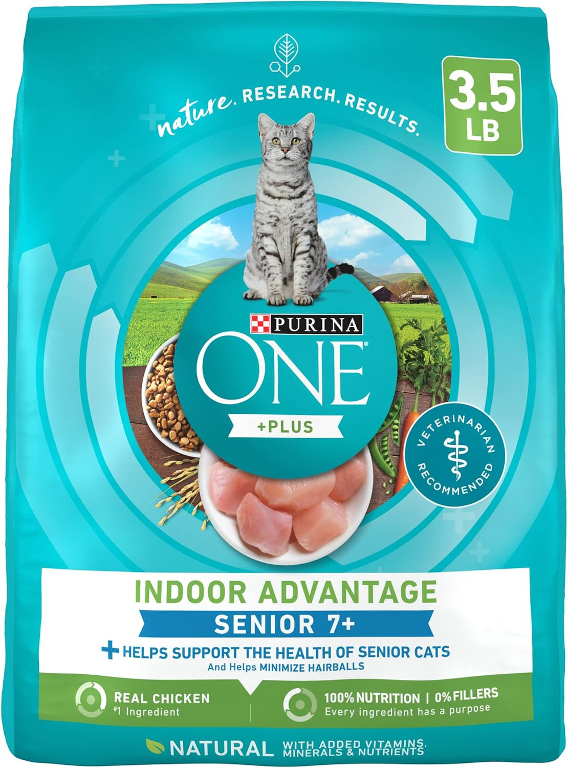 Purina ONE High Protein, Natural Senior Dry Cat Food, Indoor Advantage Senior+ –