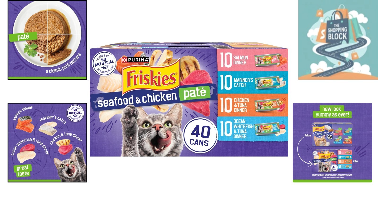 Purina Pate Wet Cat Food Variety Pack, 40 Cans, 5.5 oz, Seafood & Chicken