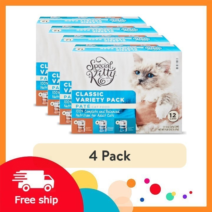 (4-Pack) Special Kitty Classic Paté Cat Food, 13 oz Cans (12Cans )