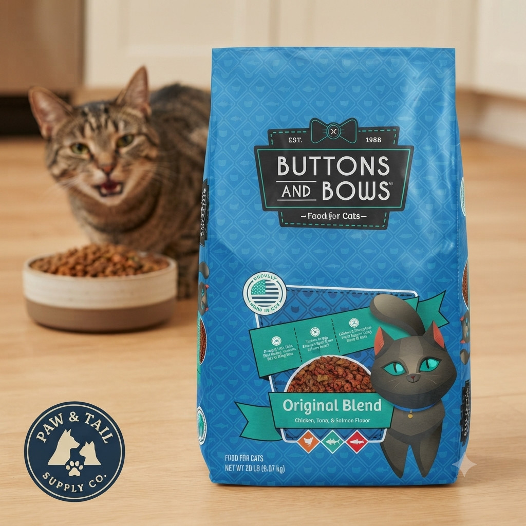Buttons & Bows Original Blend Cat Food High-Protein Dry Food 20lbs. Bag