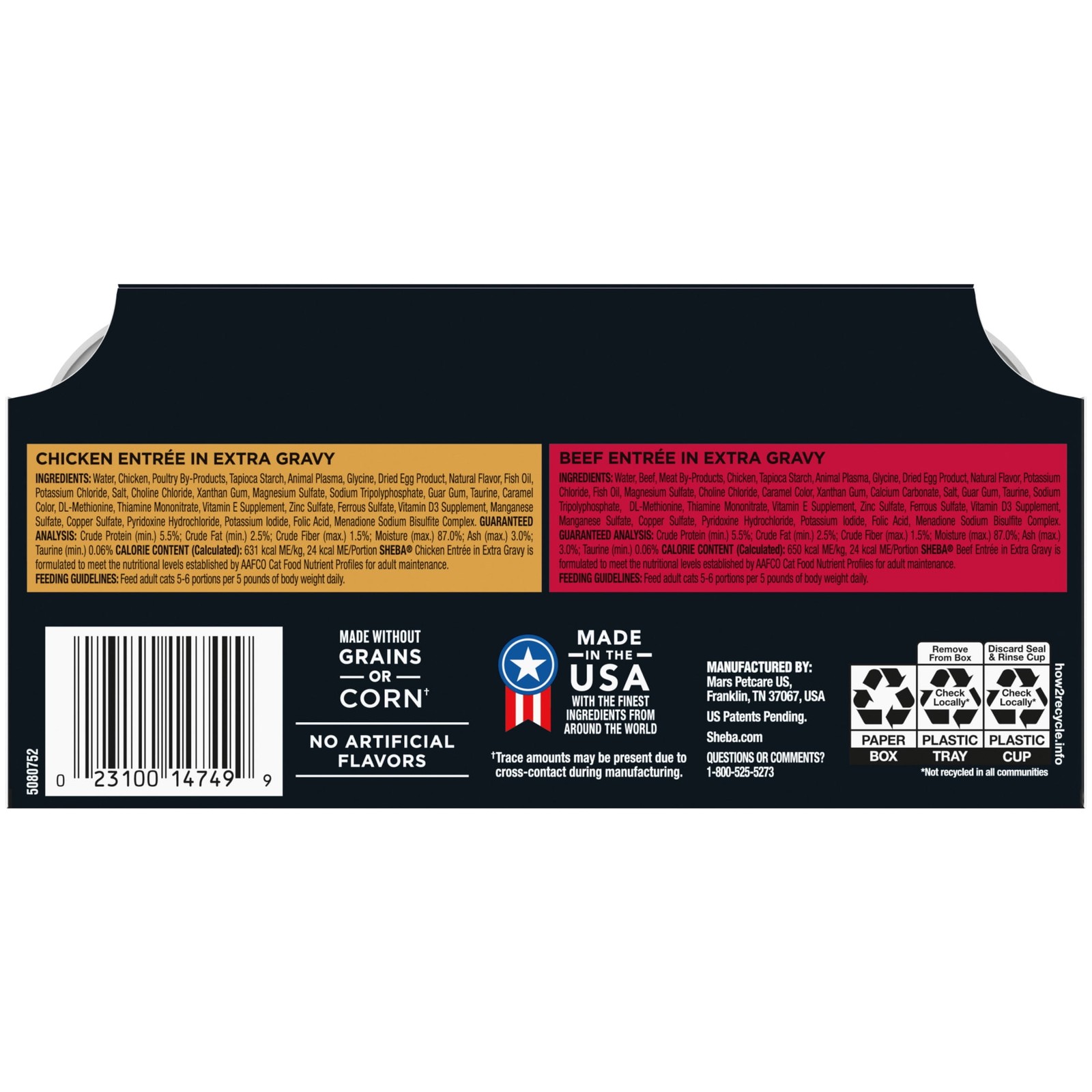 Wet Cat Food Entree in Gravy Variety Pack Twin Tray Pouches 24 Count Bulk Case