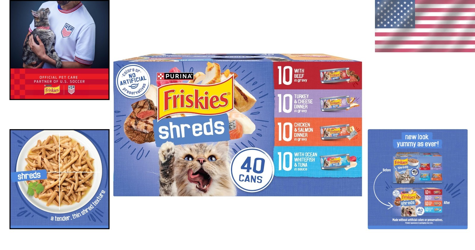 Purina Wet Cat Food Variety Pack – Real Meat & Gravy – 40ct