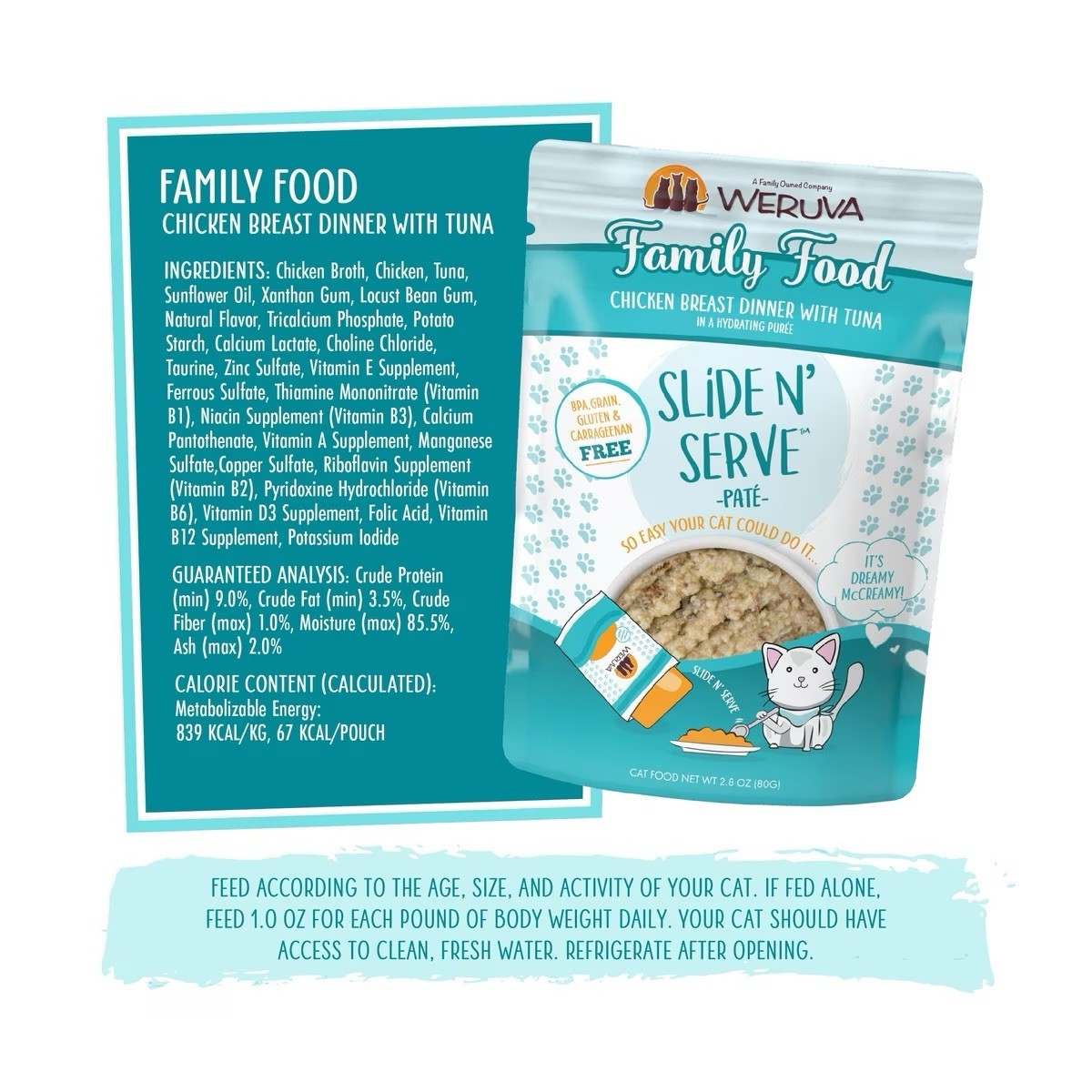 Weruva Slide N’ Serve “Love Connection” Chicken Breast w/Tuna Pate 12/2.8oz